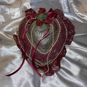 Decorated Crystal Heart (Home Interiors) Box